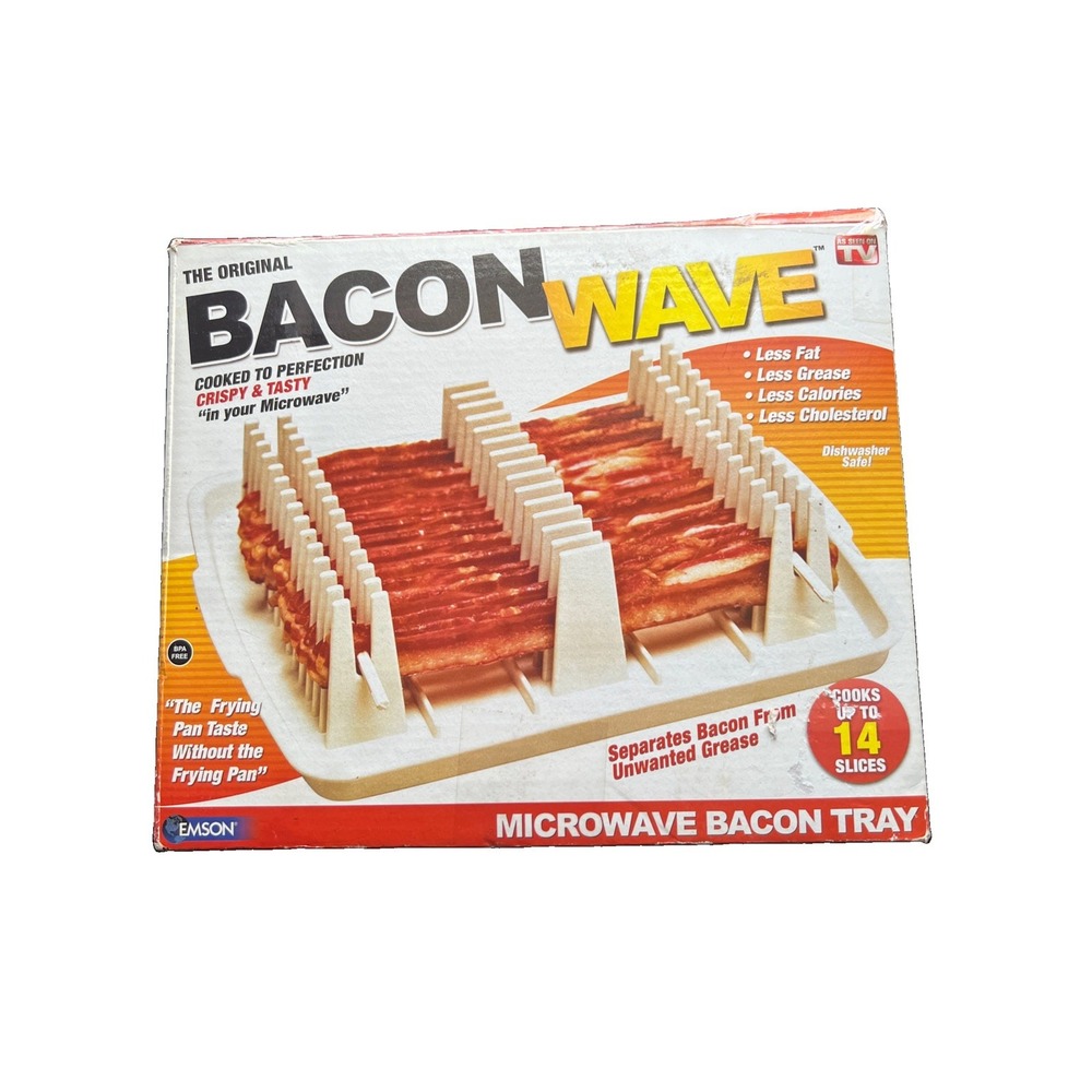 Emson Bacon Wave Microwave Tray As Seen On TV Cooks 14 Slices Dishwasher Safe